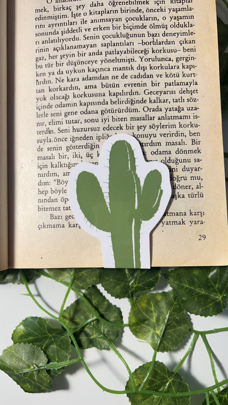 Kaktüs mıknatıslı kitap ayracı