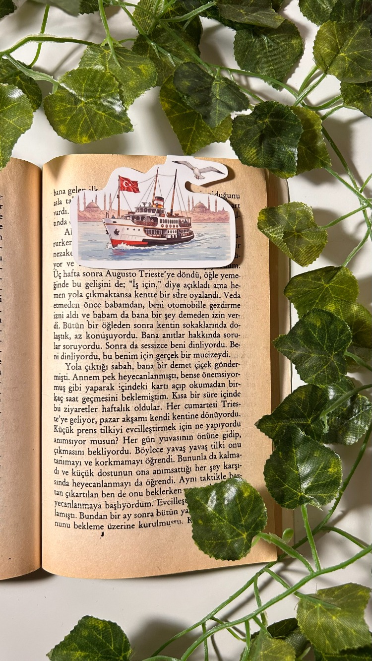 Mıknatıslı Vapur kitap ayracı, Magnetli kitap ayracı, Manyetik kitap ayracı