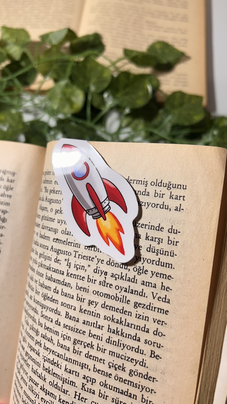 Roket kitap ayracı mıknatıslı kitap ayracı magnetli kitap ayracı manyetik ayraç