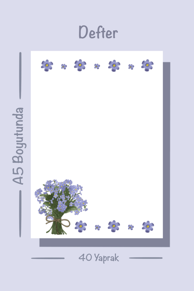 Mor çiçek notepad/memopad