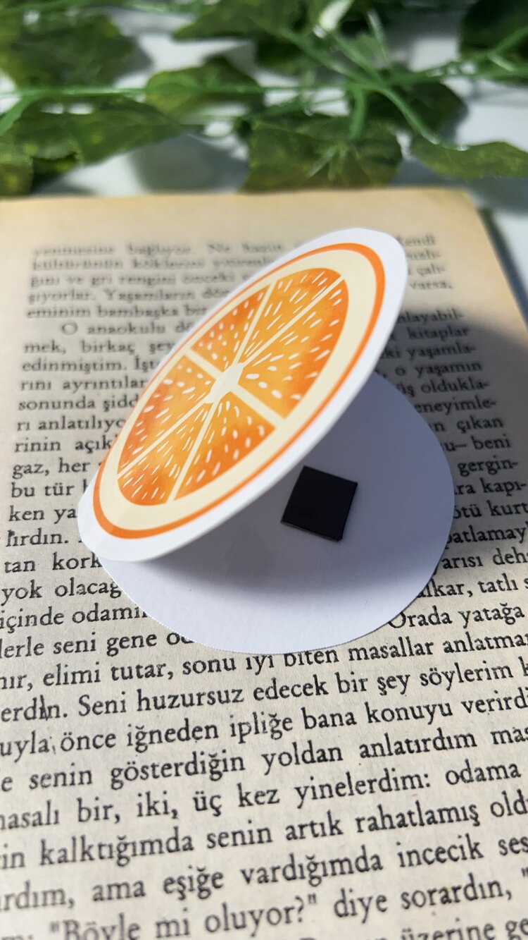 Portakal mıknatıslı kitap ayracı