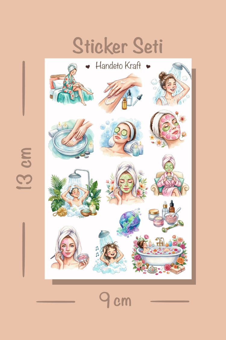 4'lü Clean Girl Sticker Seti, Planner Etiket, Çıkartma, Ajanda Sticker, Journal Sticker