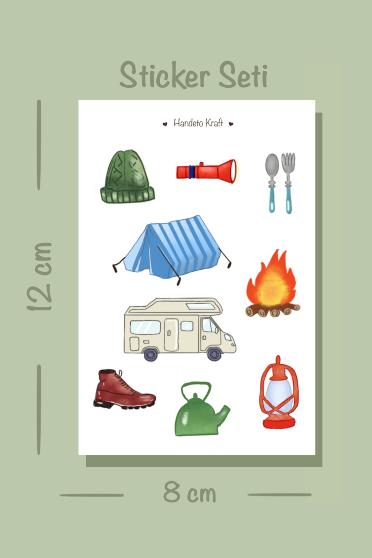 Mevsim temalı 4lü Çoklu Sticker Seti, 8x12 cm, çıkartma, bullet journal, scrapbook, etiket