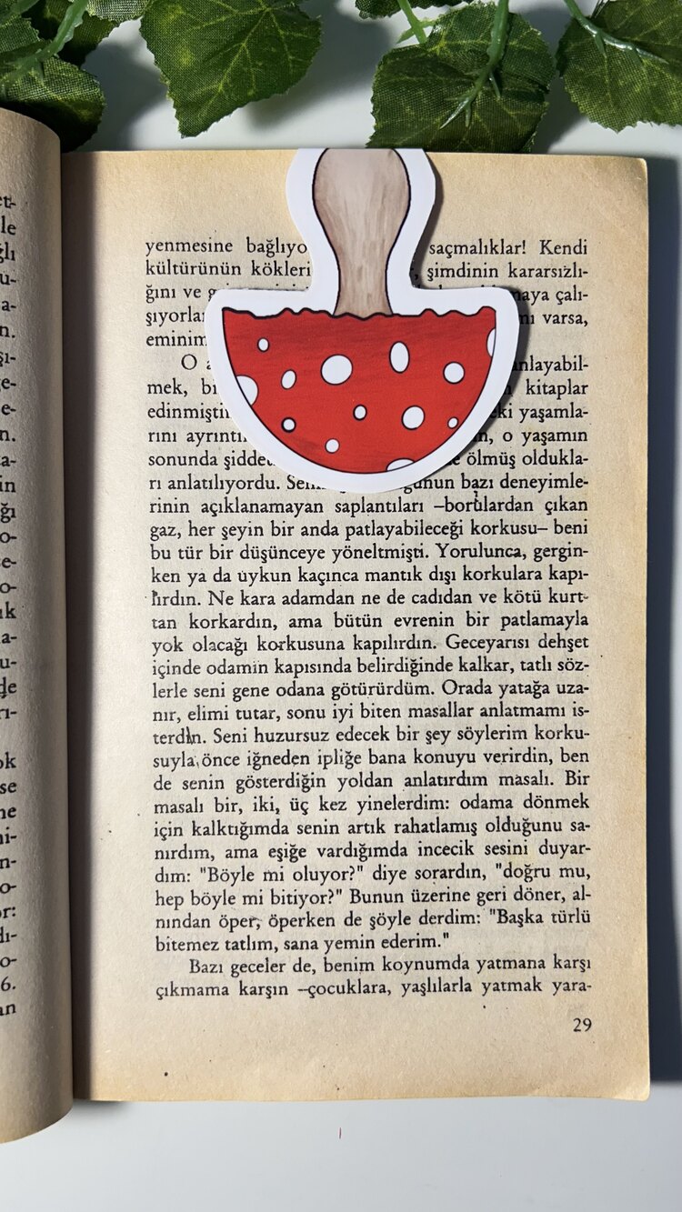 Mantar mıknatıslı kitap ayracı
