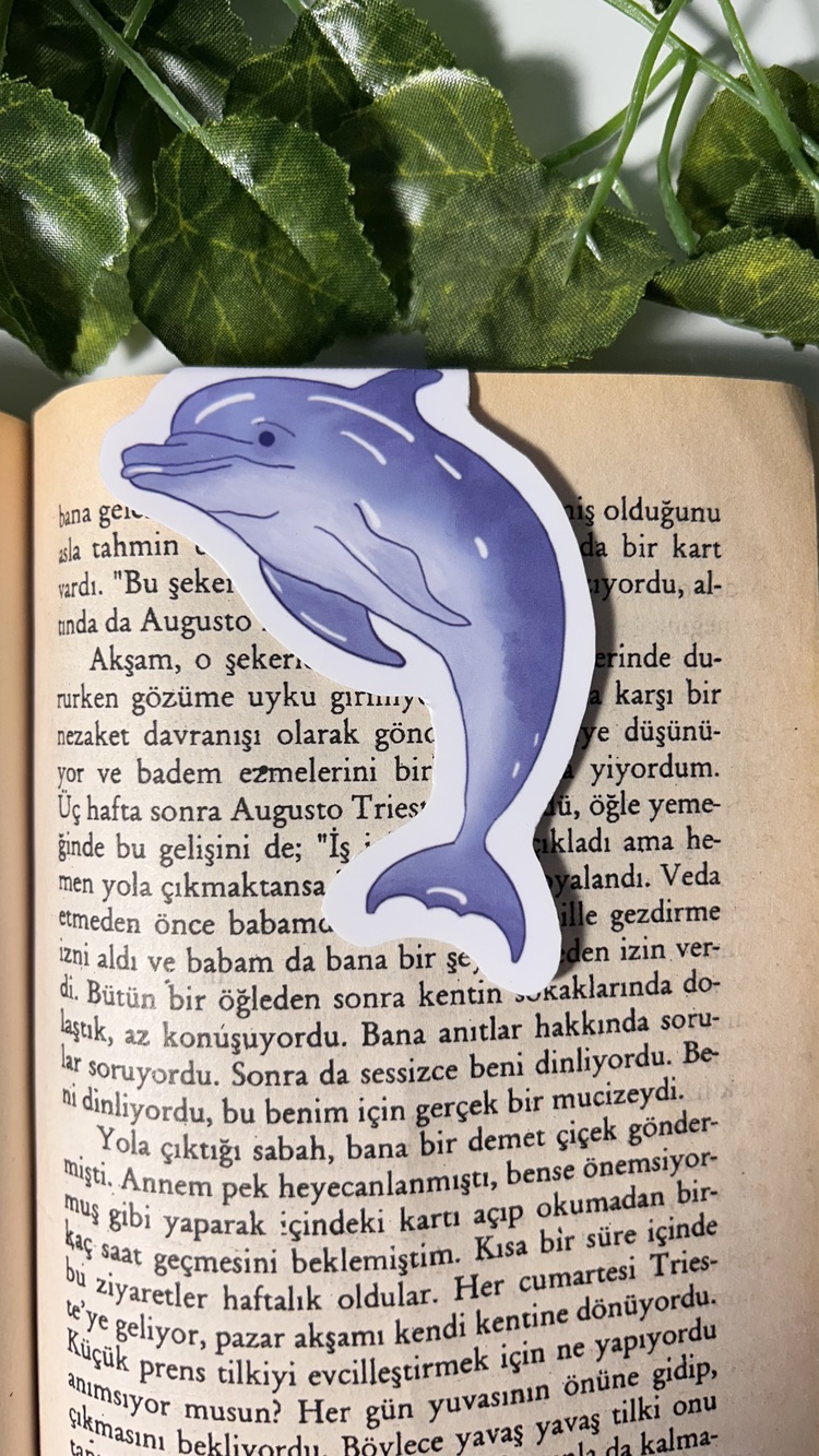 Yunus balığı temalı mıknatıslı kitap ayracı