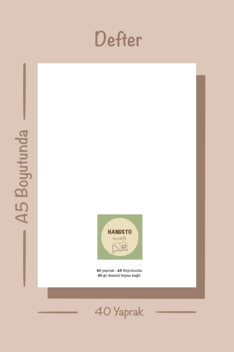 Mutfak Temalı Notepad Çek Kopar Defter, Tutkallı Bloknot, A5, Çizgisiz Defter