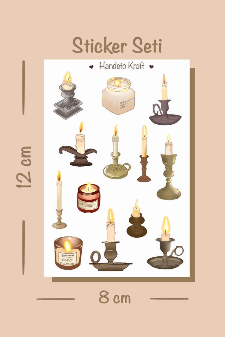 Vintage sticker seti 4'lü Set, 8x12 cm, çıkartma, bullet journal, scrapbook, kolaj, etiket