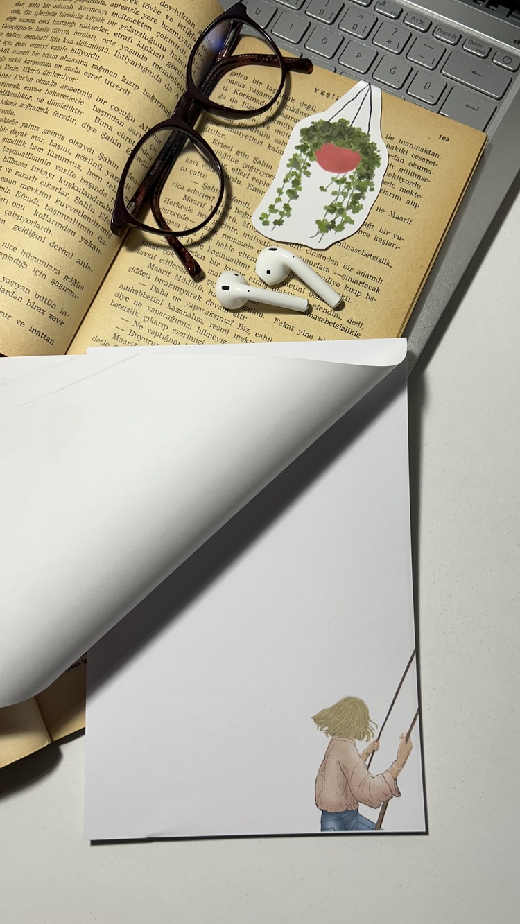 Salıncak temalı notepad/memopad