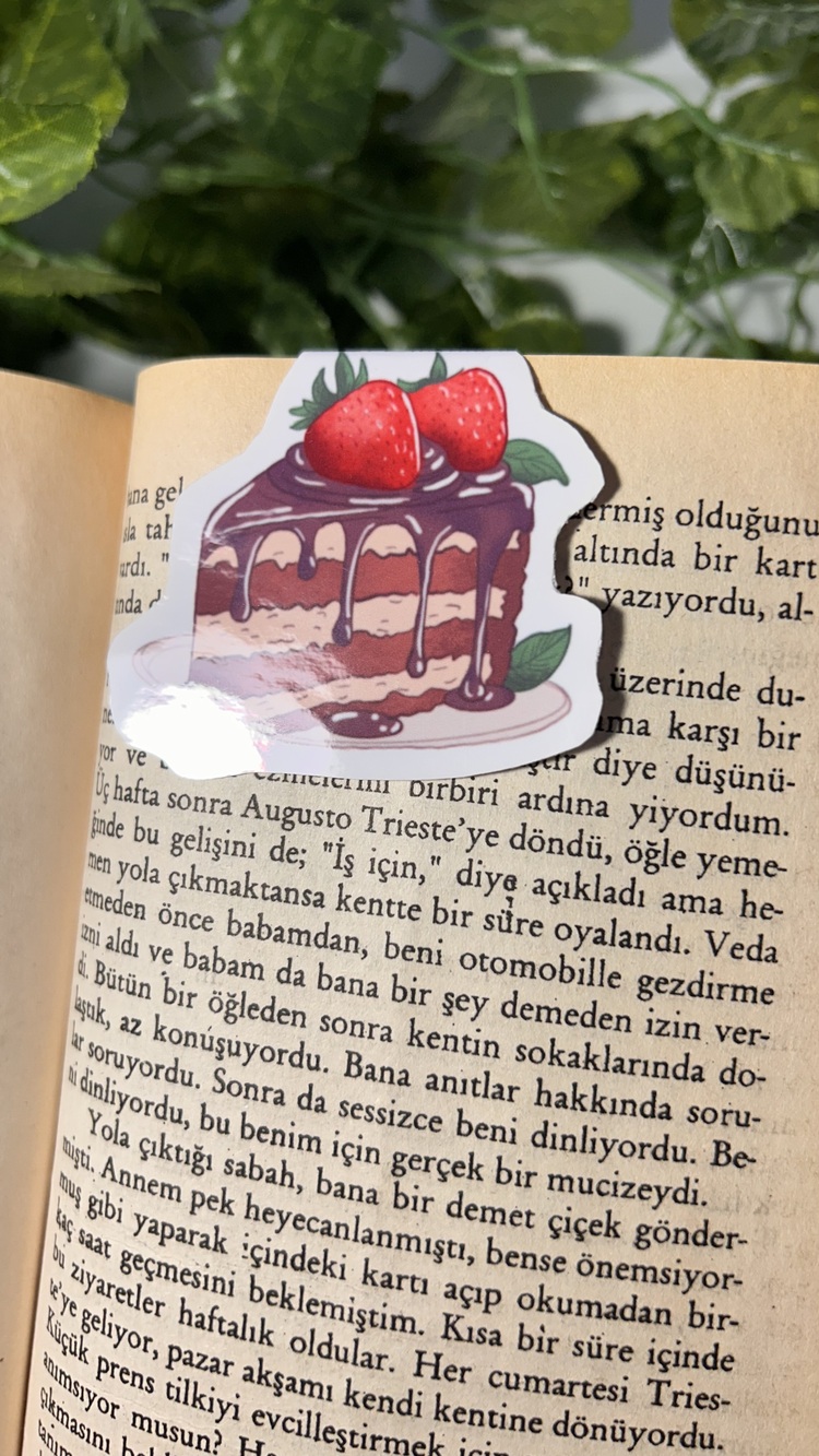 Çikolatalı pasta temalı mıknatıslı kitap ayracı