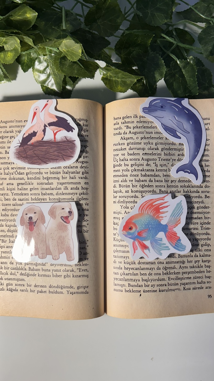 4'lü hayvan temalı mıknatıslı kitap ayracı