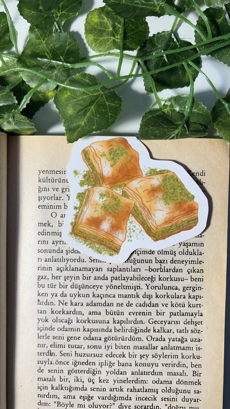 Baklava mıknatıslı kitap ayracı