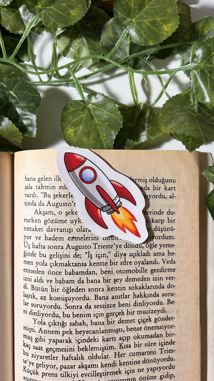 Roket kitap ayracı mıknatıslı kitap ayracı magnetli kitap ayracı manyetik ayraç