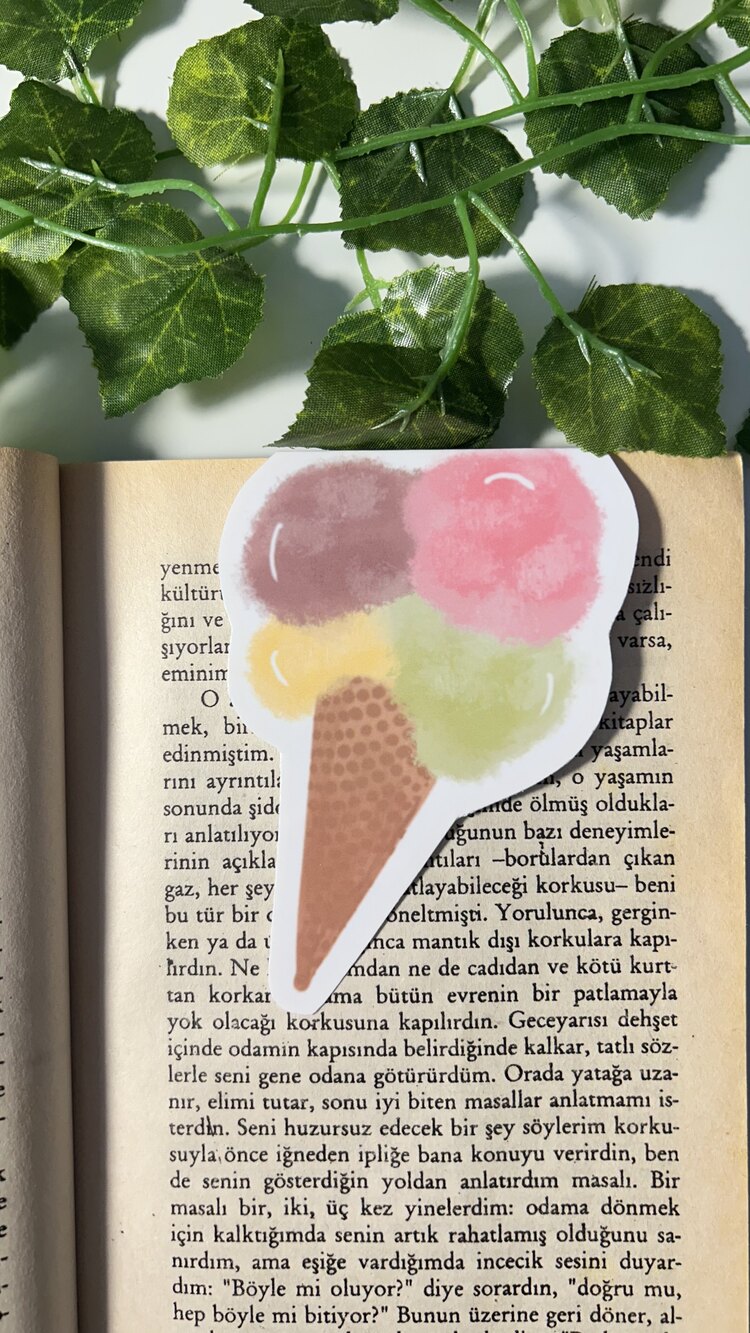 Dondurma mıknatıslı kitap ayracı