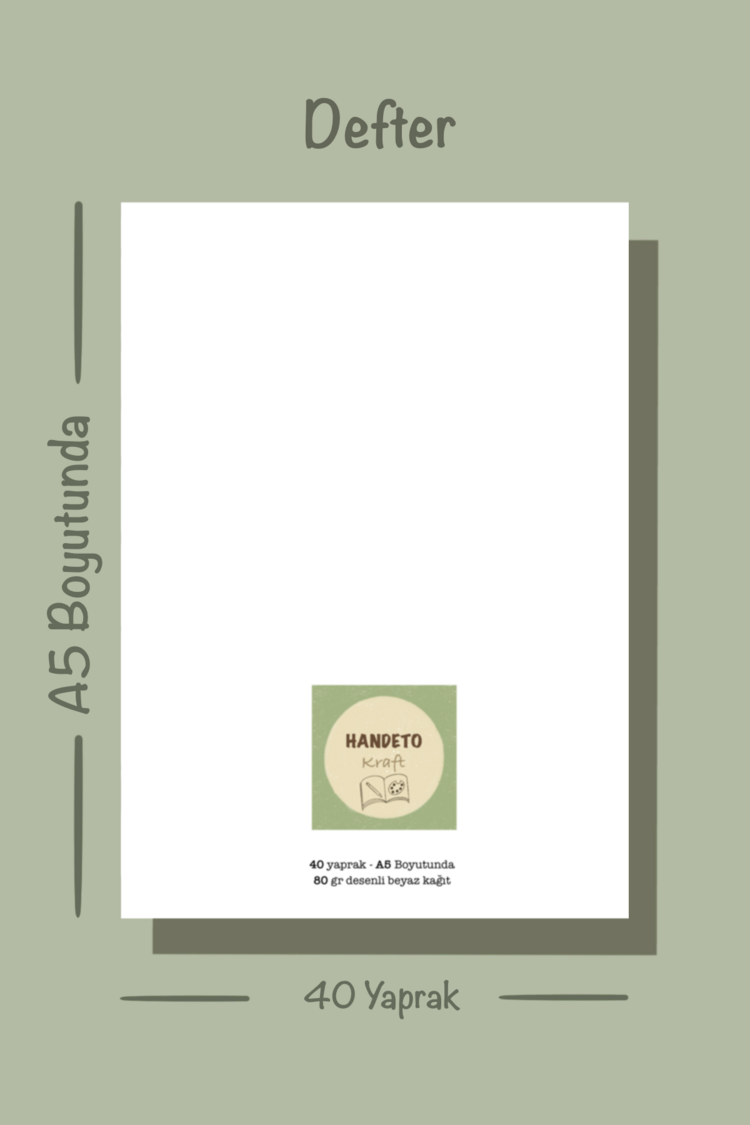 Yazı Temalı Notepad Çek Kopar Defter, Tutkallı Bloknot, A5, Çizgisiz Defter