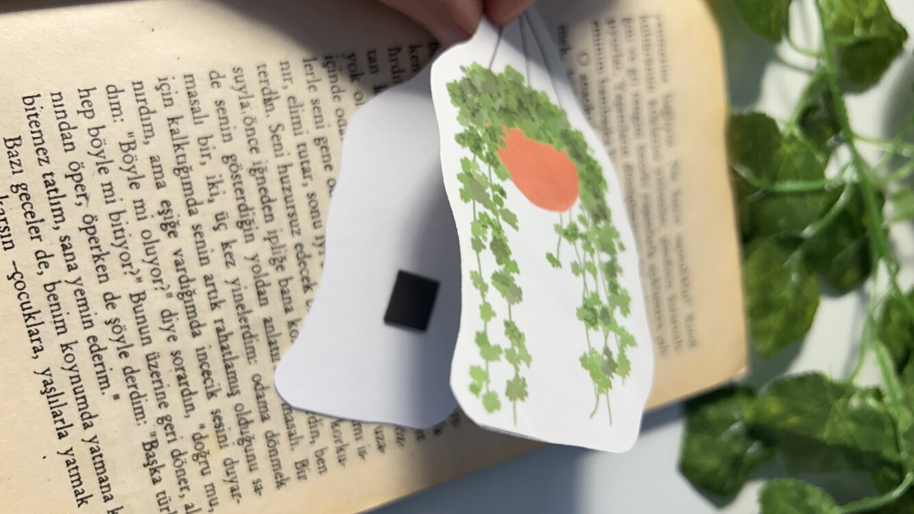 Salkım çiçek mıknatıslı kitap ayracı