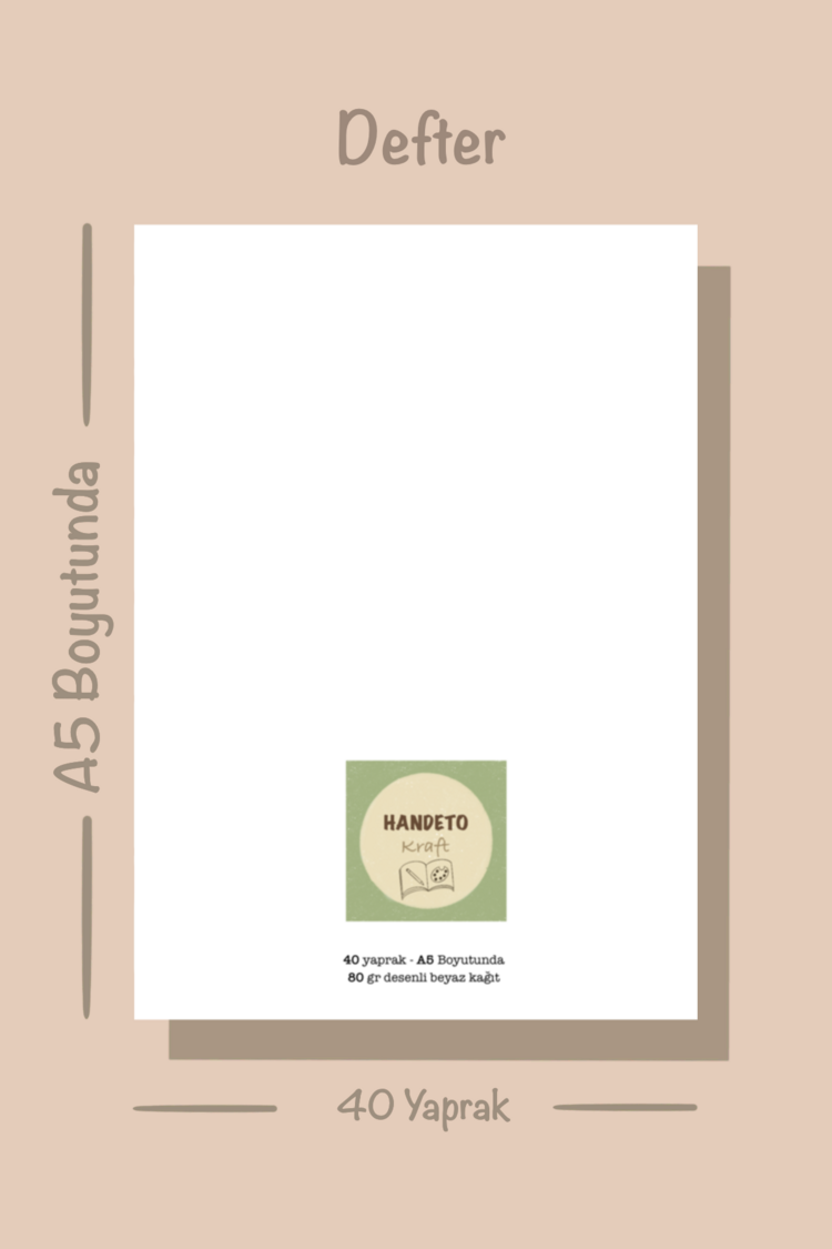 Şekerleme Notepad Çek Kopar Defter, Tutkallı Bloknot, A5, Çizgisiz Defter