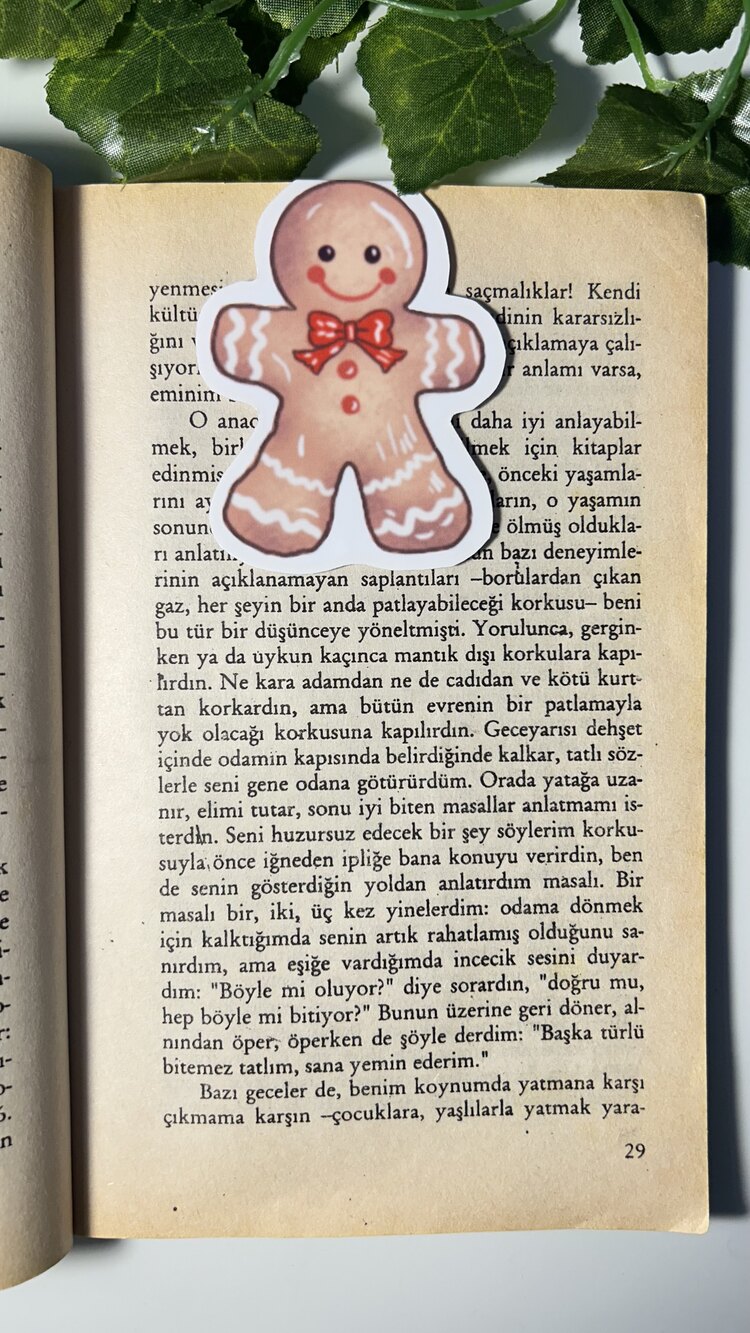 Kurabiye adam mıknatıslı kitap ayracı ginger cookie