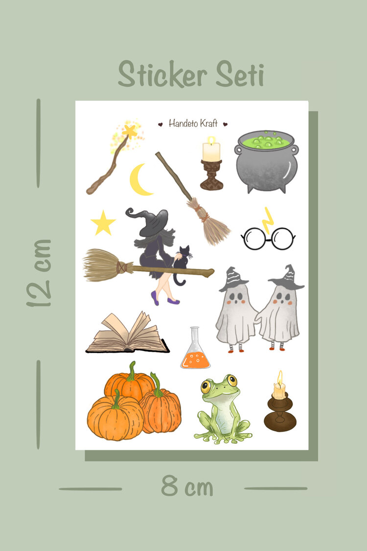 Cadı temalı Harry Potter temalı sticker seti