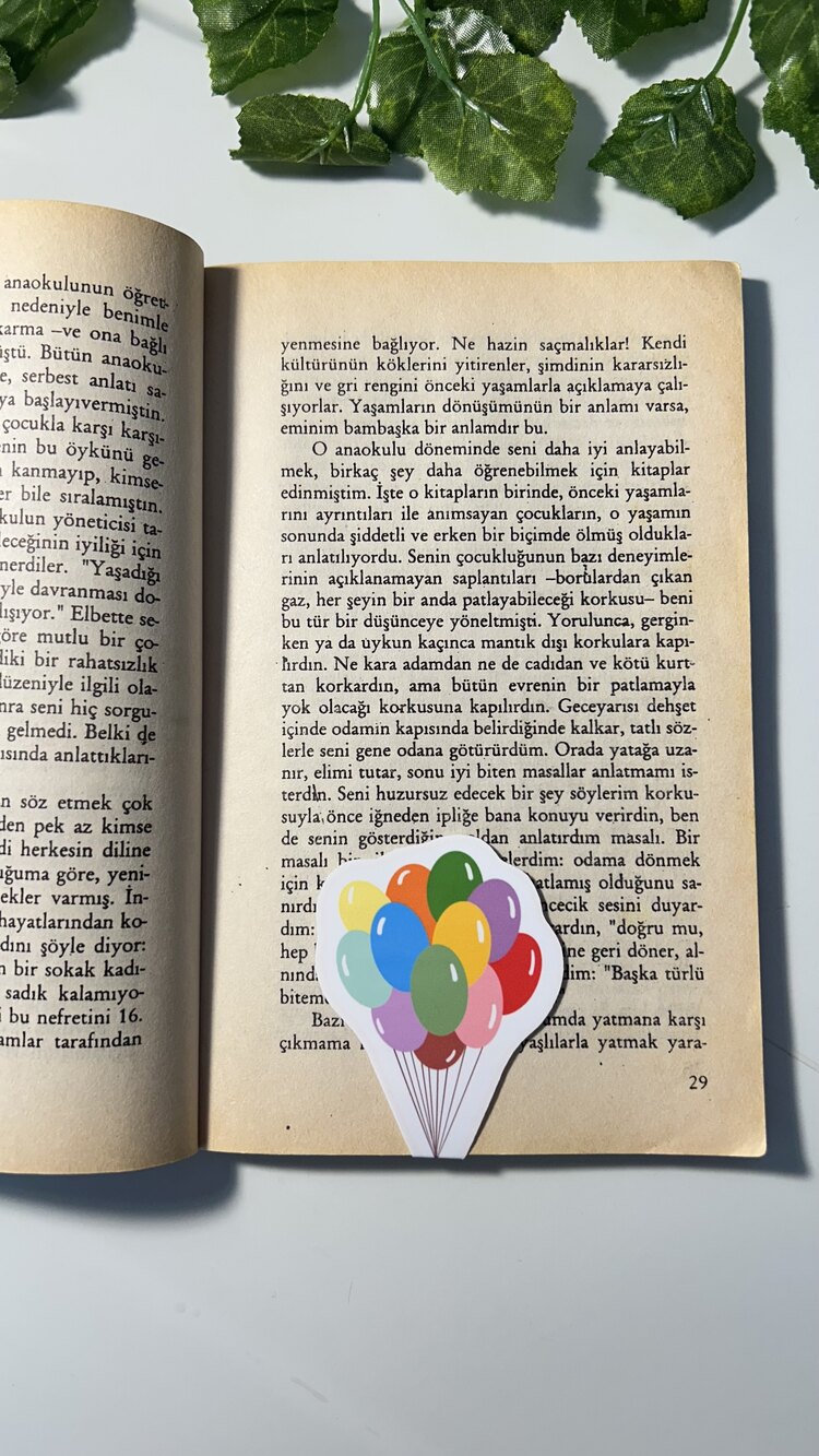 Balon mıknatıslı kitap ayracı