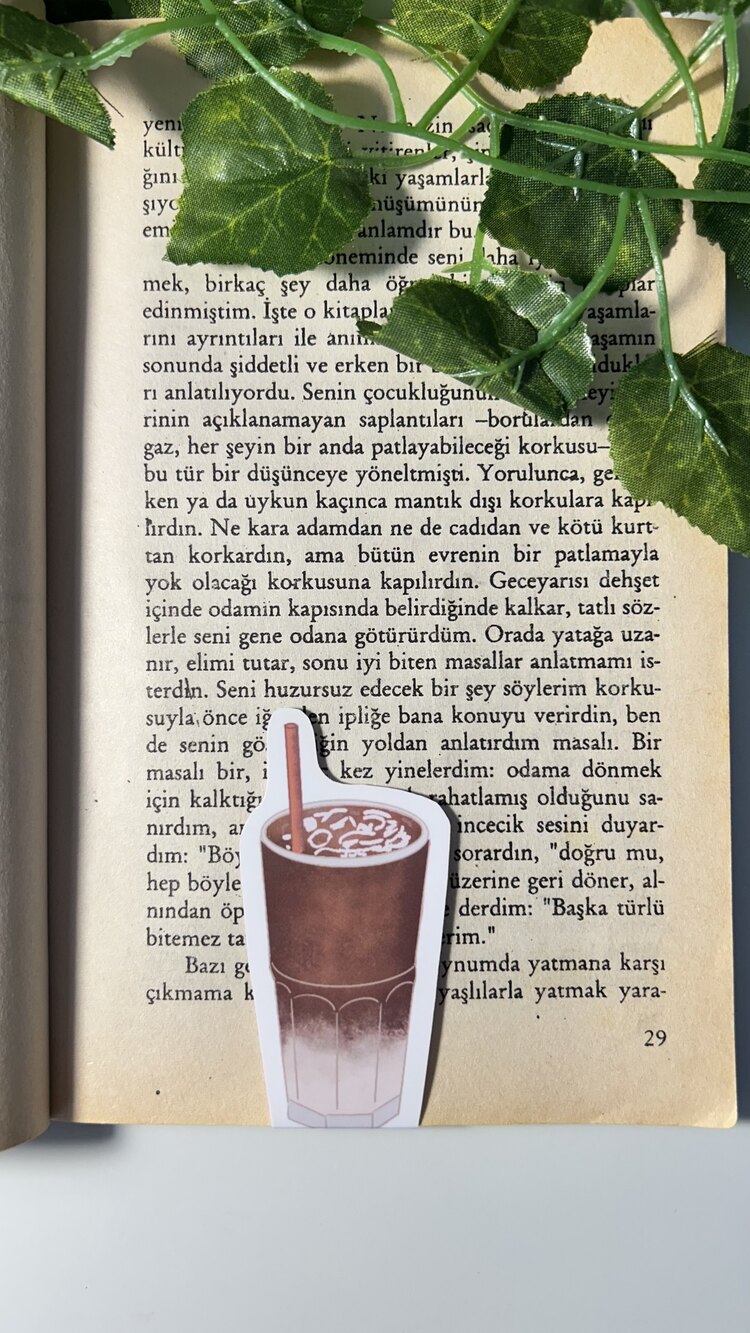 Kahve temalı mıknatıslı kitap ayracı