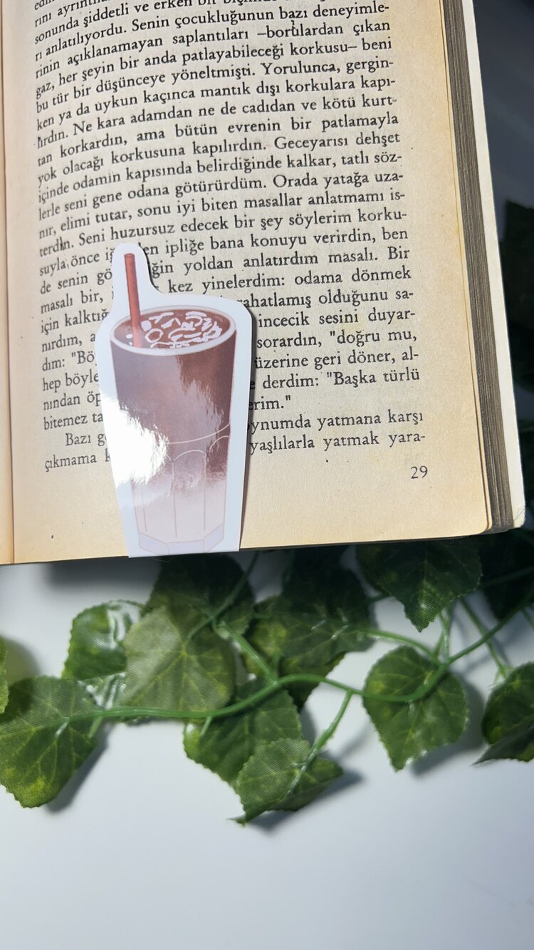 Kahve temalı mıknatıslı kitap ayracı