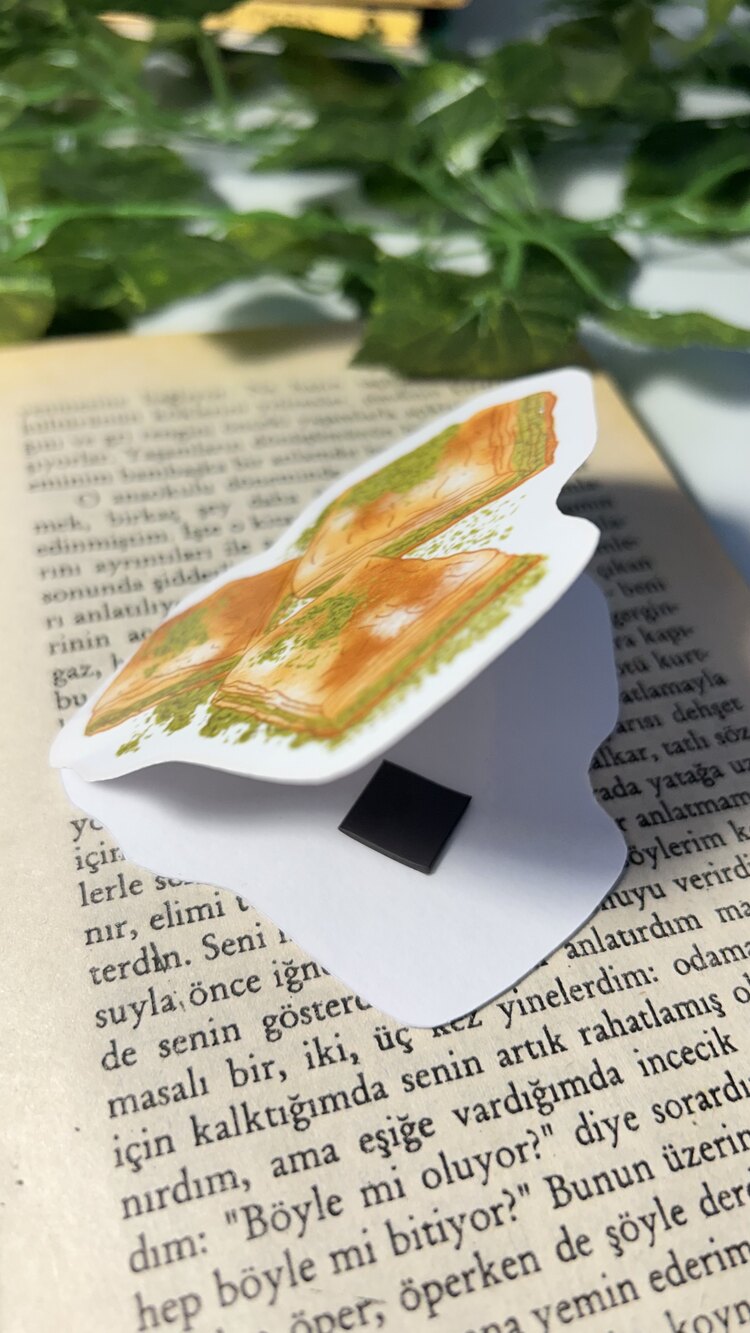Baklava mıknatıslı kitap ayracı