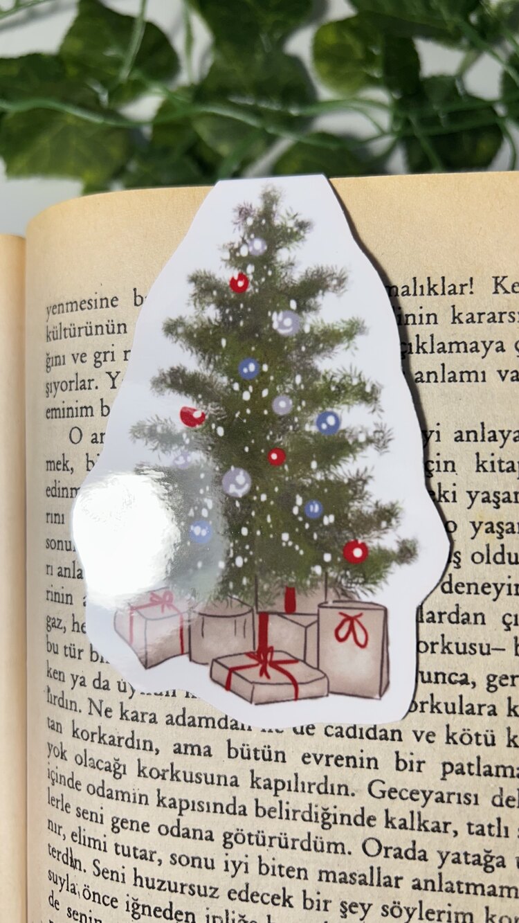 Yılbaşı ağacı mıknatıslı kitap ayracı