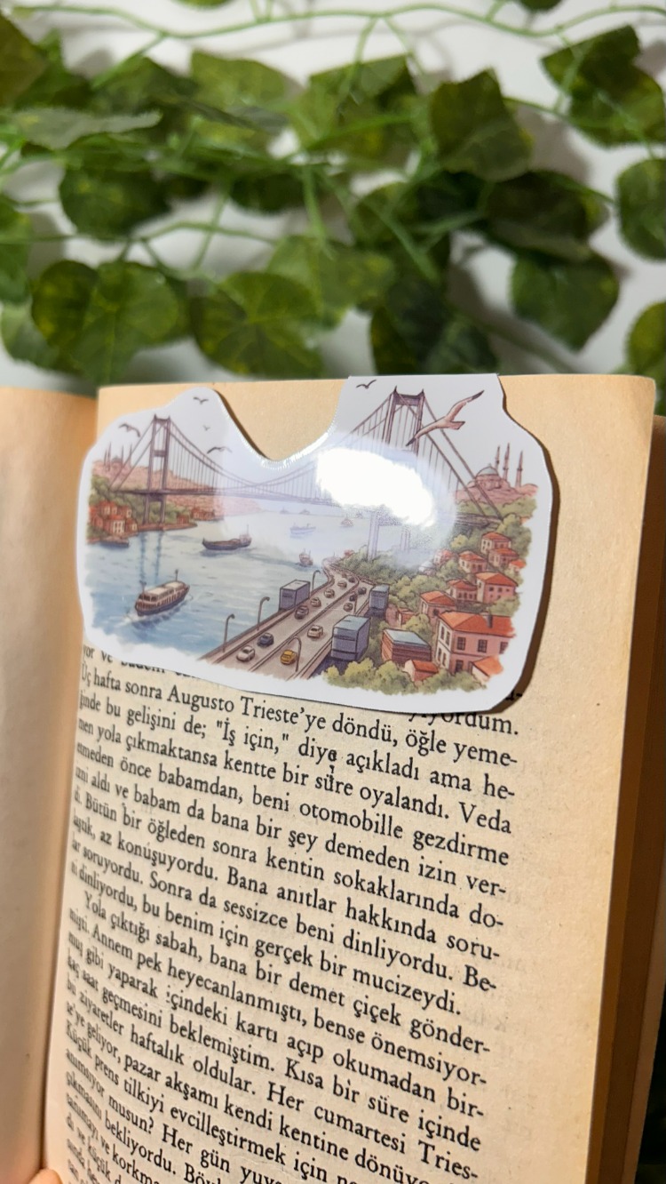 Mıknatıslı Boğaz köprüsü kitap ayracı, Magnetli kitap ayracı, Manyetik kitap ayracı