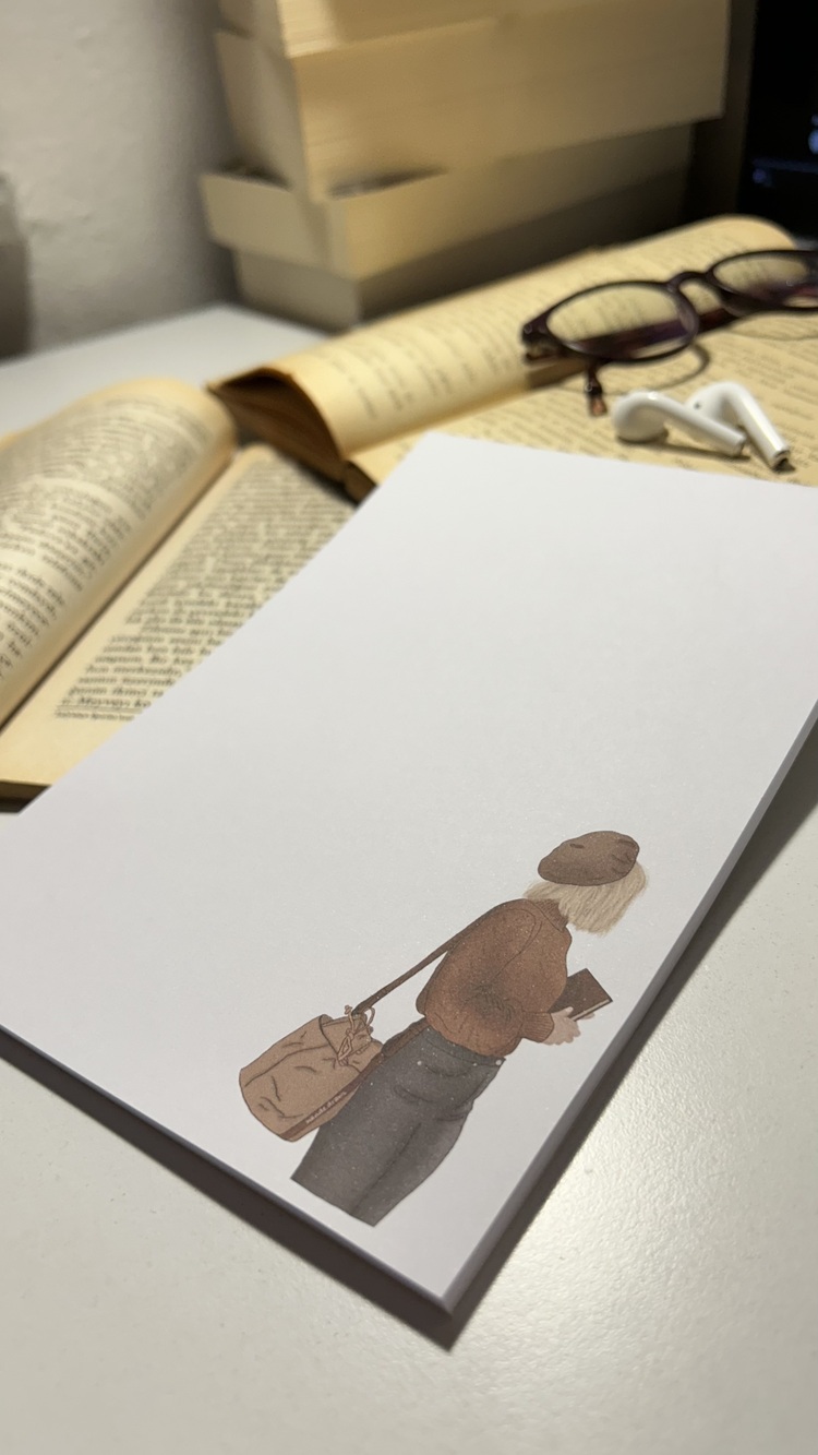 Şapka ve kitap temalı notepad