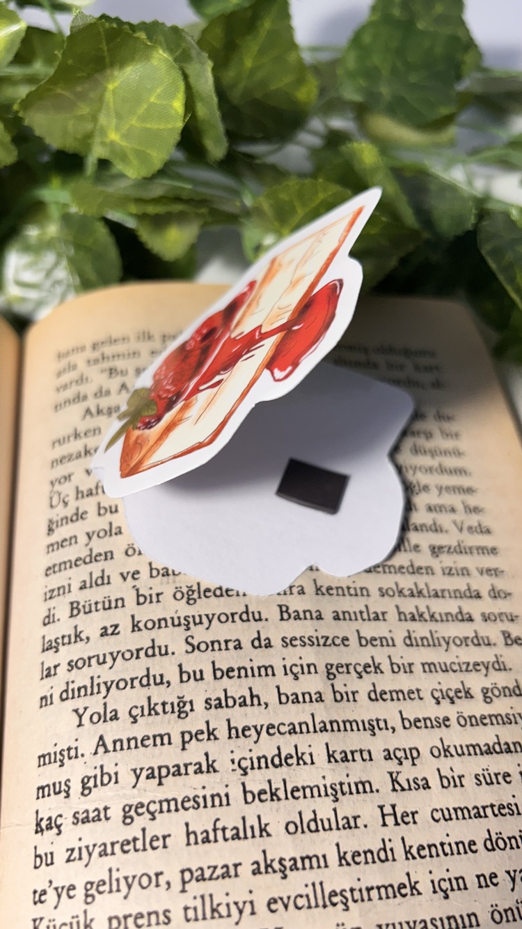 Cheescake temalı mıknatıslı kitap ayracı