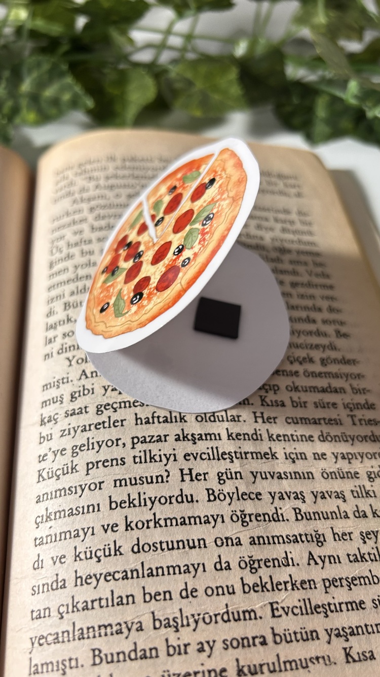 Mıknatıslı Pizza kitap ayracı, Magnetli kitap ayracı, Manyetik kitap ayracı