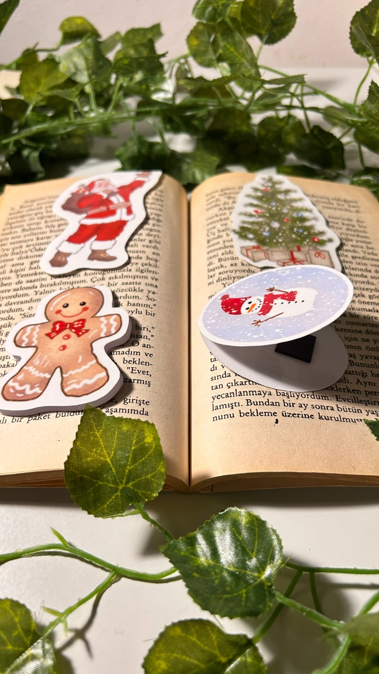 4'lü Yılbaşı mıknatıslı kitap ayracı yılbaşı hediyesi yeniyıl hediyesi