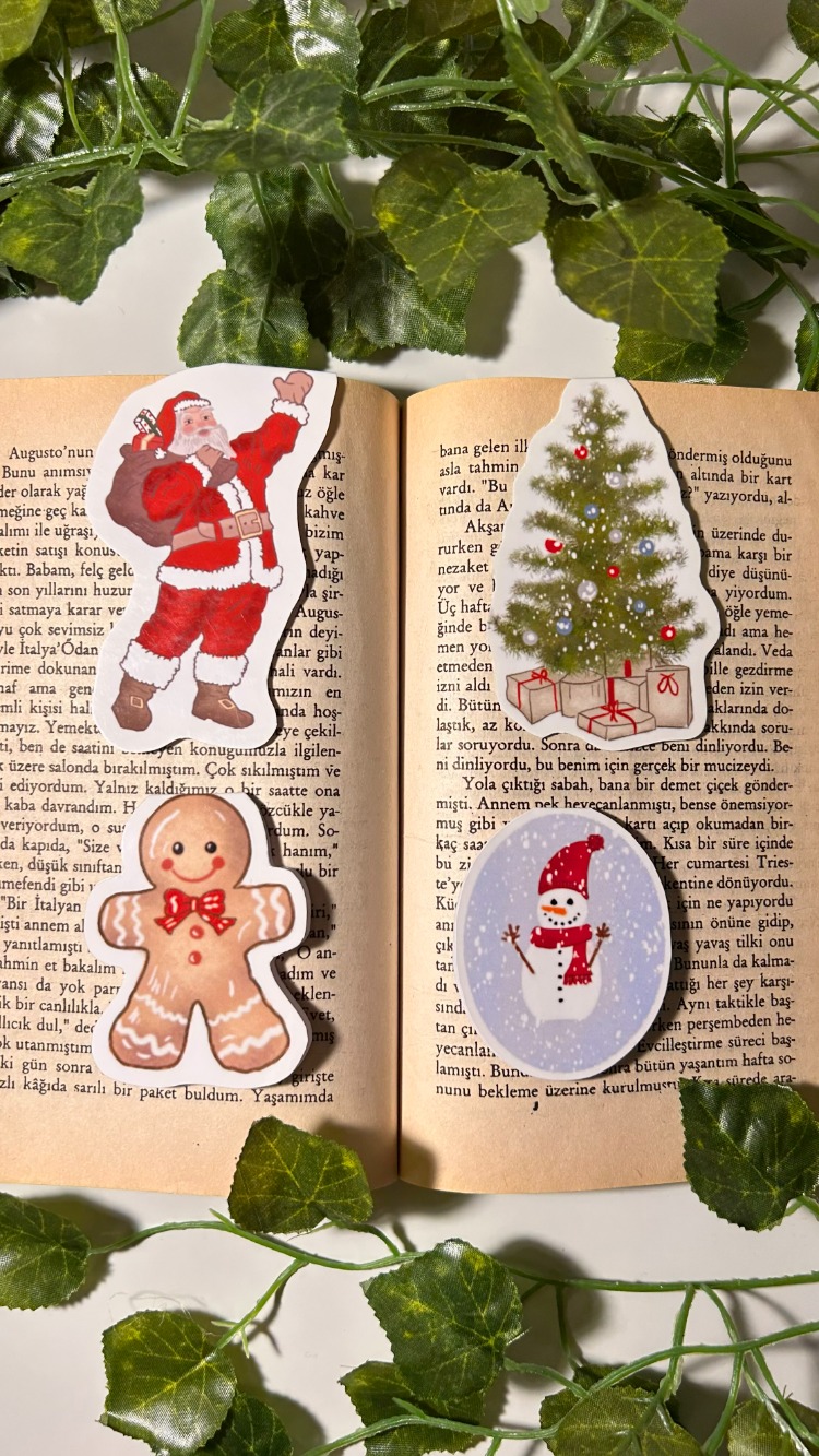 4'lü Yılbaşı mıknatıslı kitap ayracı yılbaşı hediyesi yeniyıl hediyesi