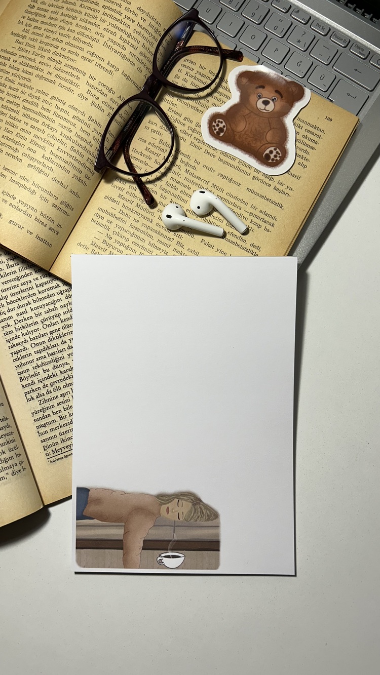 Şekerleme Notepad Çek Kopar Defter, Tutkallı Bloknot, A5, Çizgisiz Defter