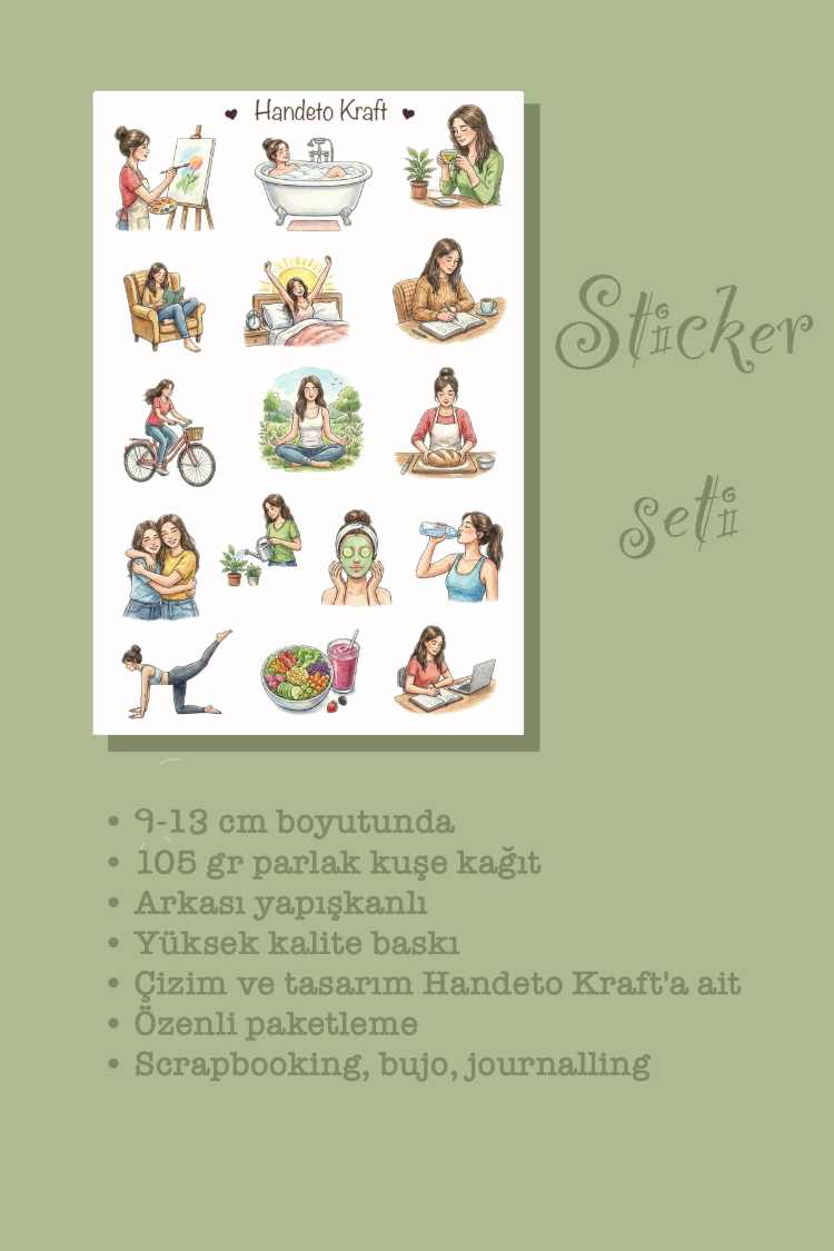 Motivasyon ve Olumlama Sticker Seti Çıkartma Scrapbook Bullet Journal