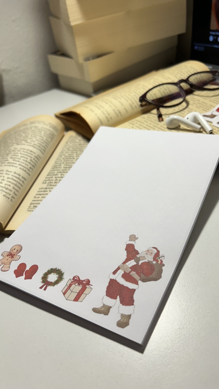 Noel ve yeni yıl temalı notepad