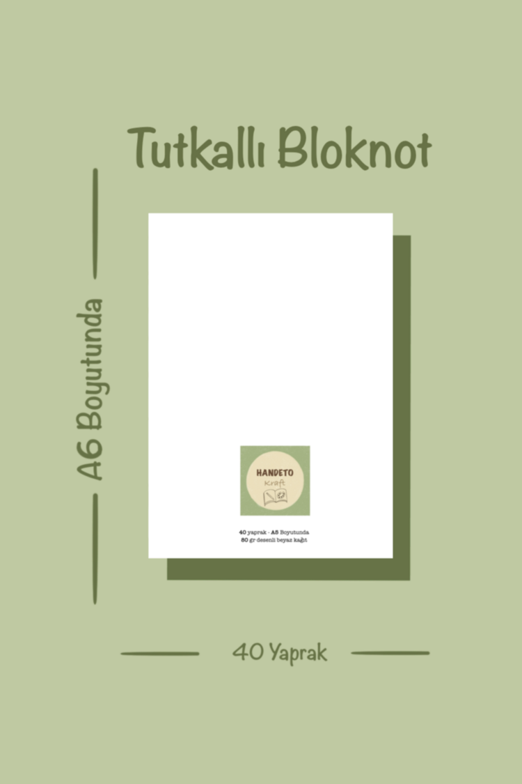 Ağaç Temalı Notepad Çek Kopar Defter, Tutkallı Bloknot, A6, Çizgisiz Defter