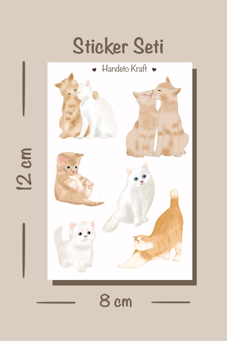 Kedi temalı sticker seti