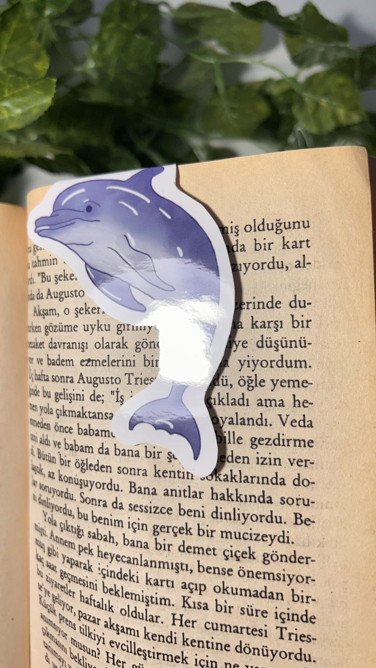 Yunus balığı temalı mıknatıslı kitap ayracı