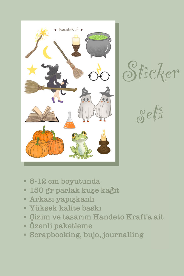 Cadı temalı Harry Potter temalı sticker seti