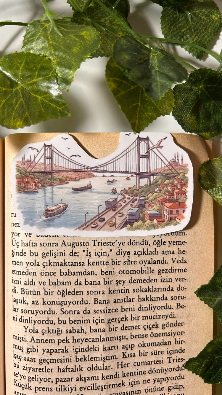 Mıknatıslı Boğaz köprüsü kitap ayracı, Magnetli kitap ayracı, Manyetik kitap ayracı