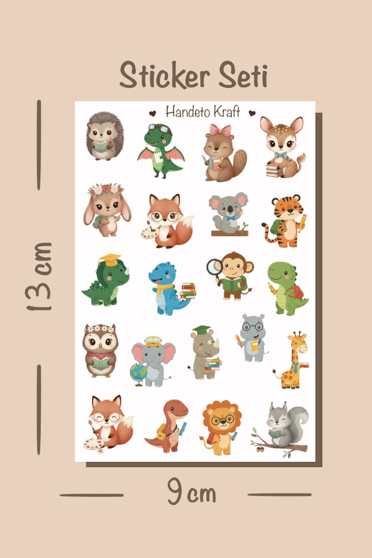 Tatlı Hayvanlar Temalı Sticker Seti Çıkartma Scrapbook Bullet Journal Etiket Ajanda