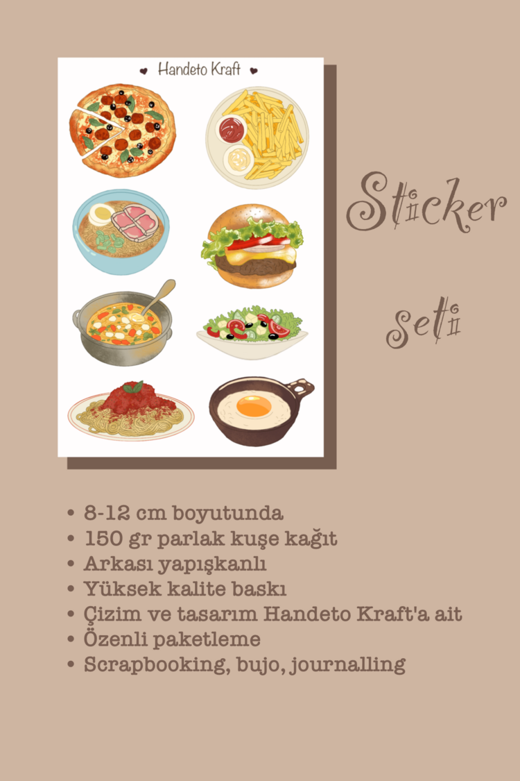 Yemek Temalı Sticker Seti