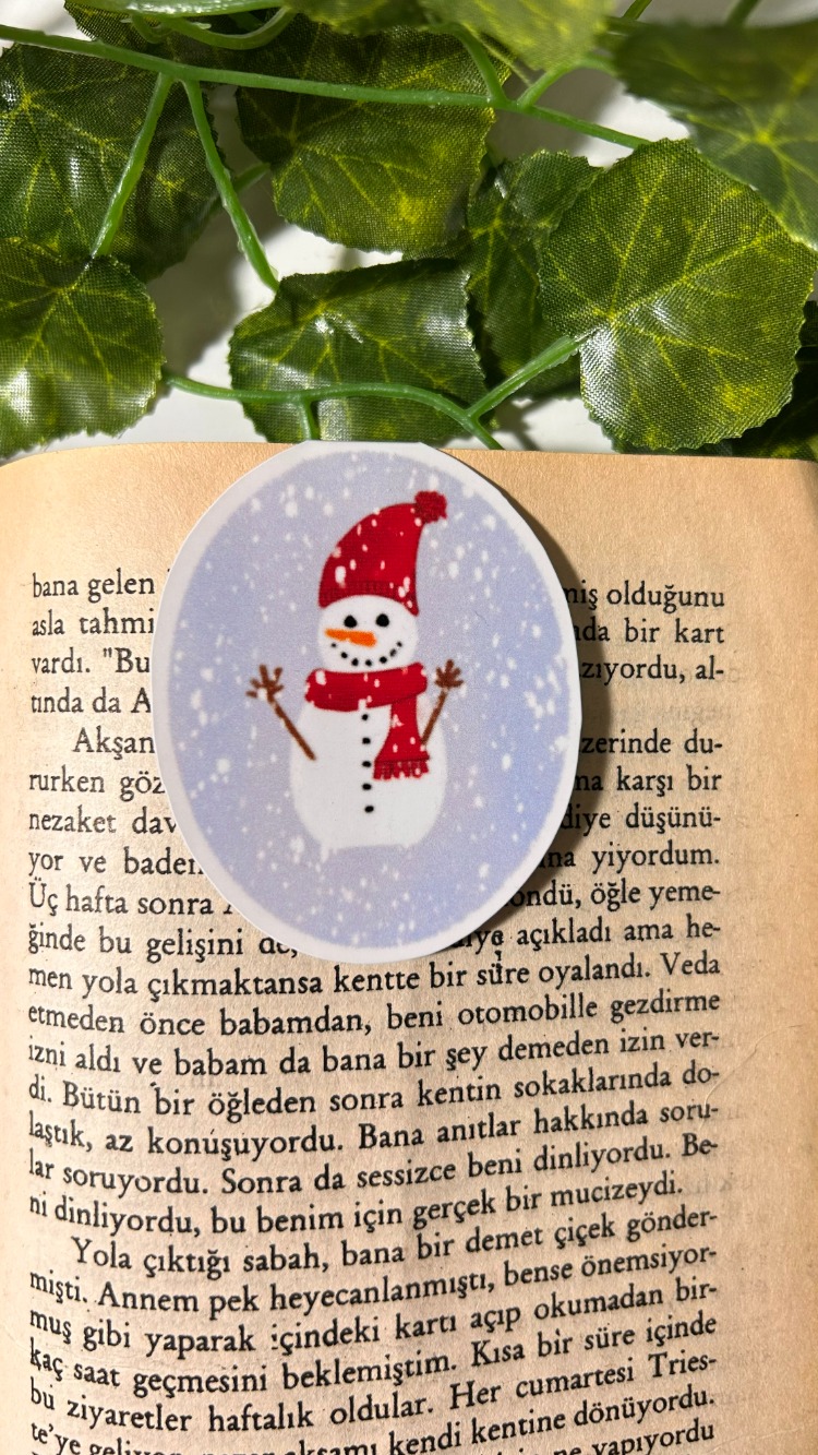Mıknatıslı kardan adam kitap ayracı yılbaşı hediyesi yeni yıl hediyesi
