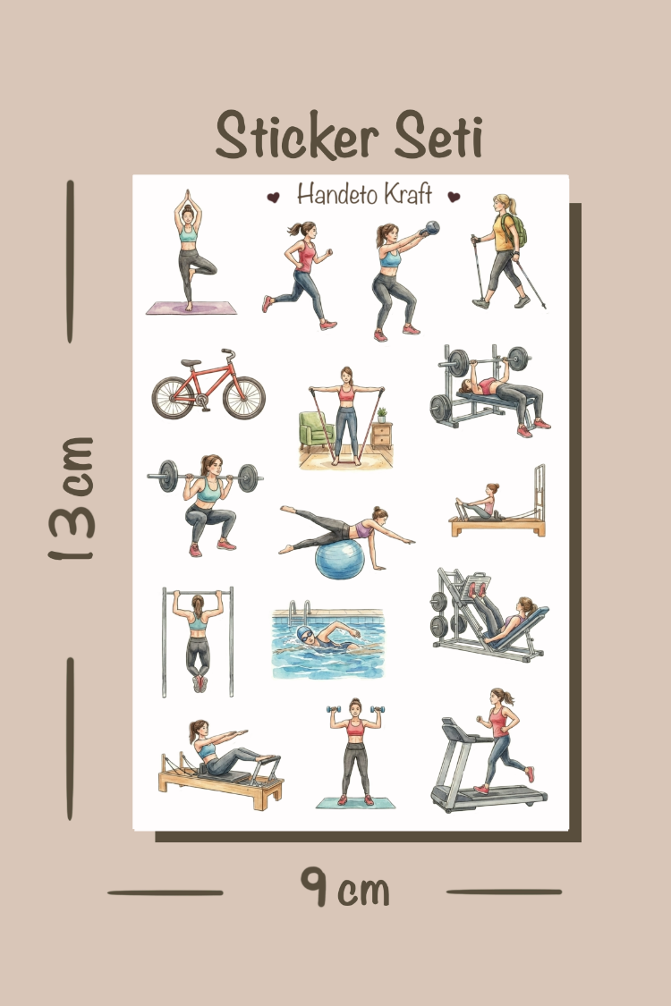 8'li Mod Temalı Sticker Seti, Planner Etiket, Çıkartma, Çoklu Sticker, Journal Sticker