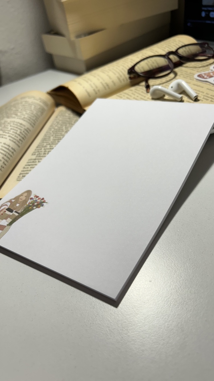Kahve ve çiçek temalı notepad/memopad