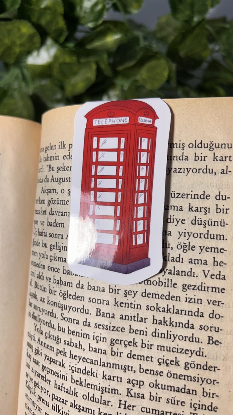 Londra telefon kulübesi temalı mıknatıslı kitap ayracı