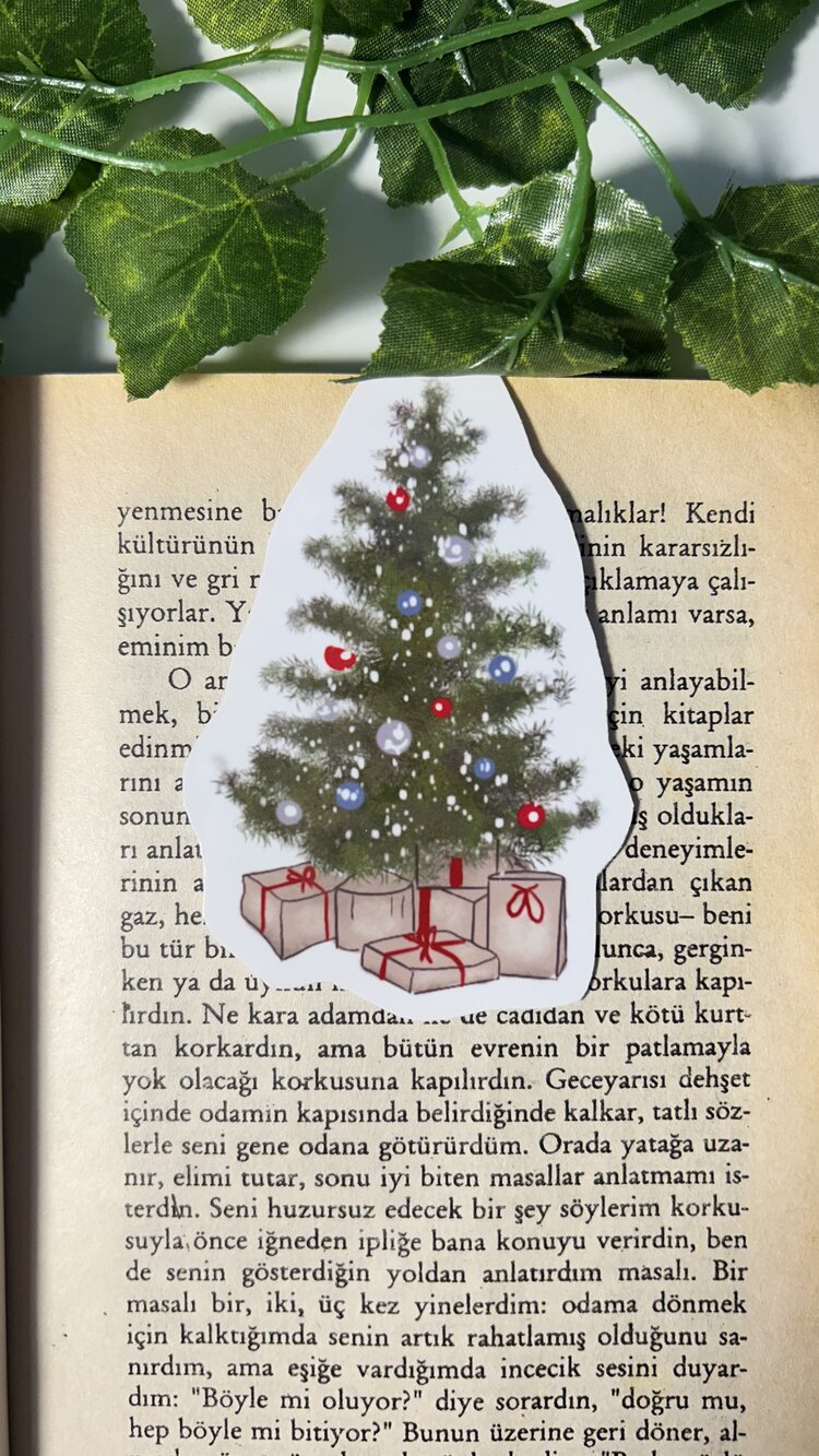 Yılbaşı ağacı mıknatıslı kitap ayracı