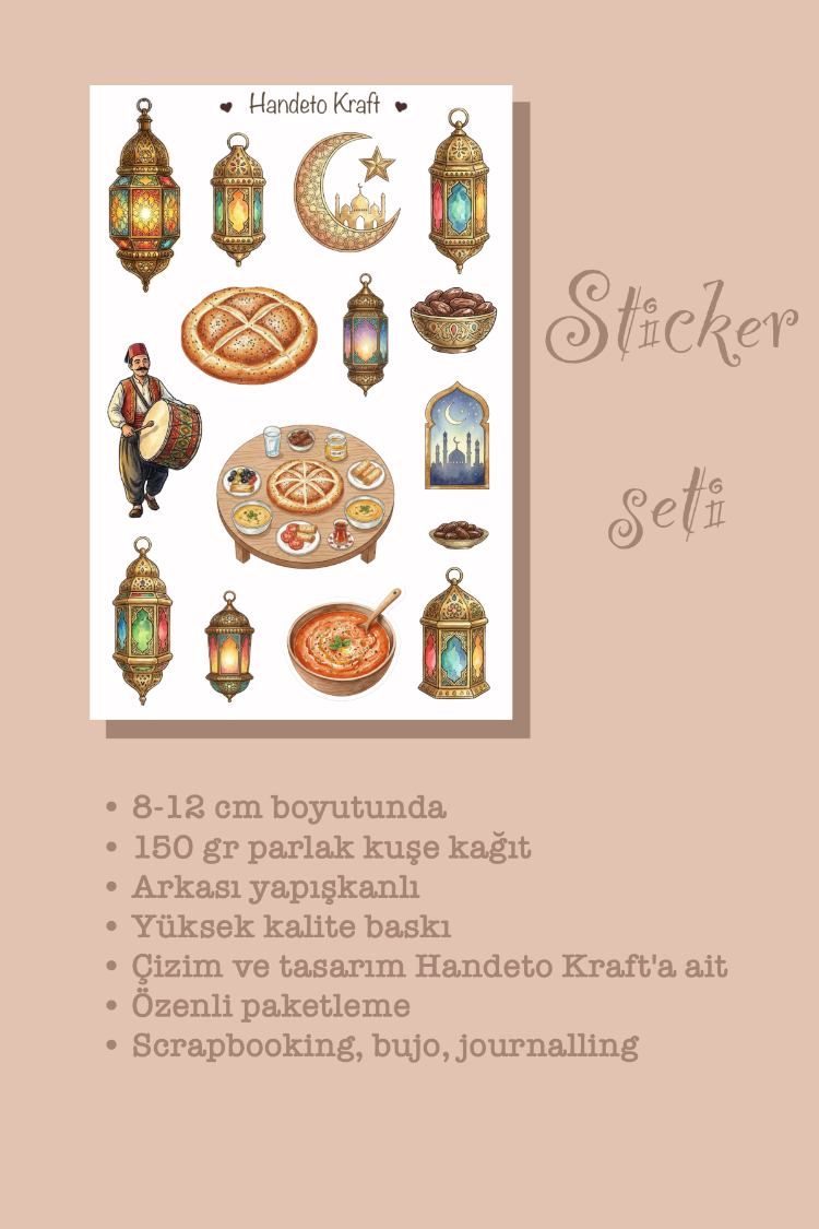Ramazan Temalı Sticker Seti Çıkartma Scrapbook Bullet Journal Etiket Ajanda