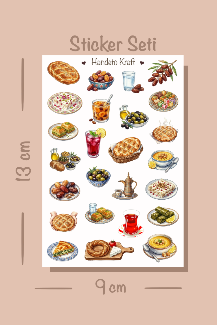 4'lü Ramazan Temalı Sticker Seti, Planner Etiket, Çıkartma, Çoklu Sticker, Journal Sticker
